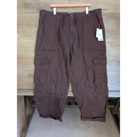 Woolrich Other - Woolrich Cargo Pants Mens XL Brown Pockets Relaxed Straight Leg Drawstring NWT